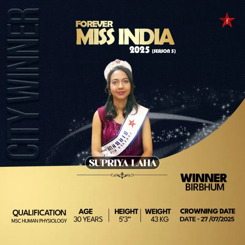 Supriya Laha Miss India 2025 Mobile Banner