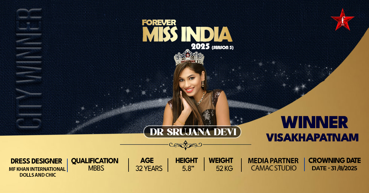 Dr Srujana Devi Miss India 2025 Web Banner