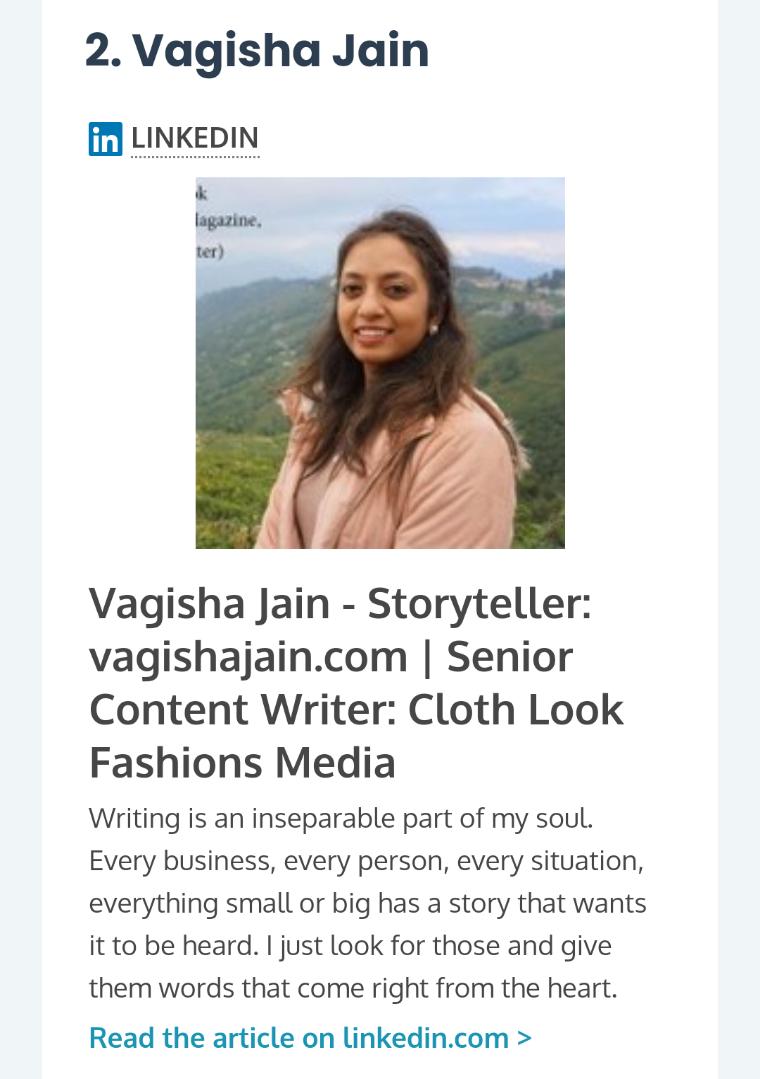 Vagisha Jain Super Woman Award 2022 Contestant