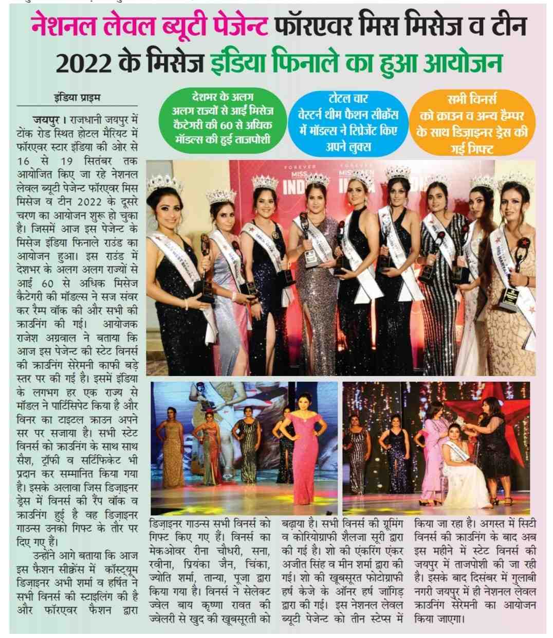 Mrs India 2022 Winners got Crowns and Trophy