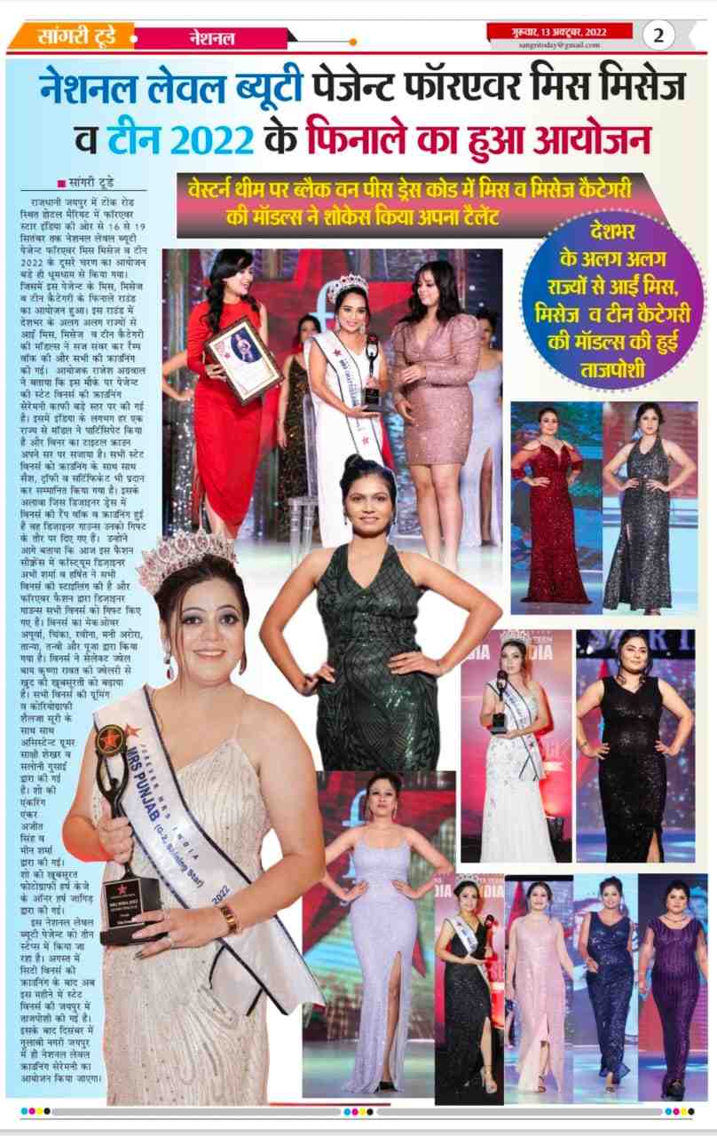 Miss India 2022 State Winners Crowning Ceremony
