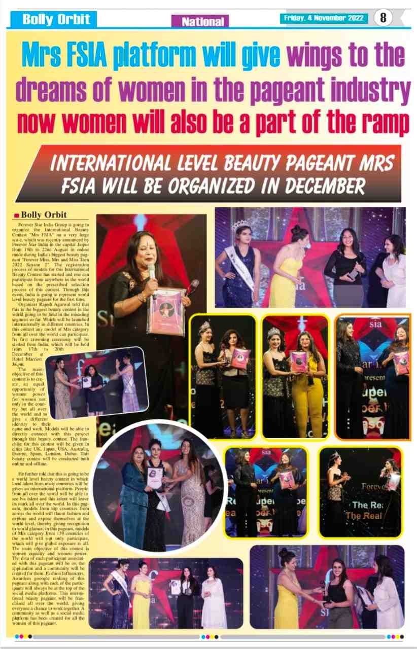 Miss FSIA will be the Biggest Beauty Pageant in World