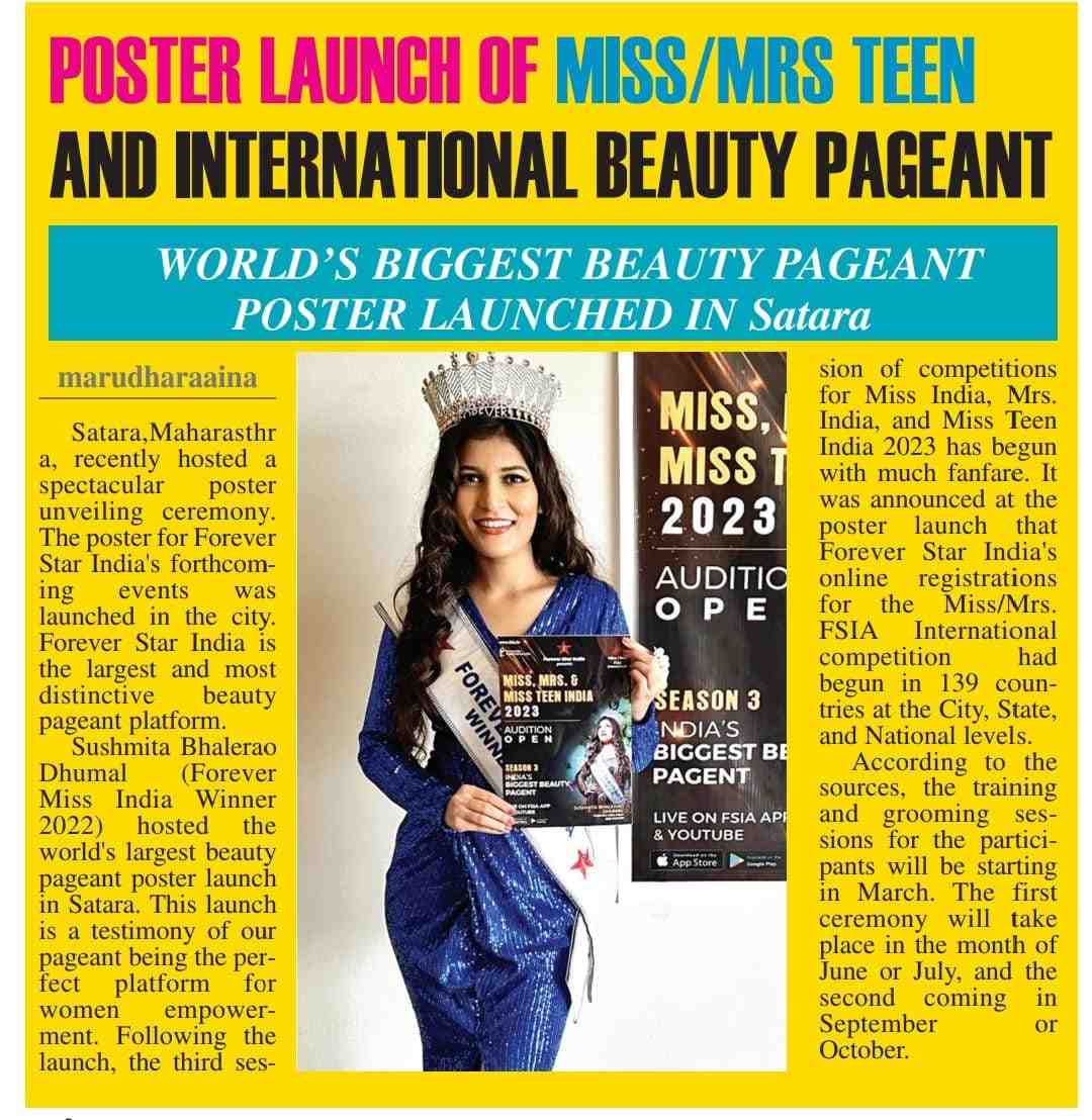 Poster Launch of Forever Miss Teen India 2023
