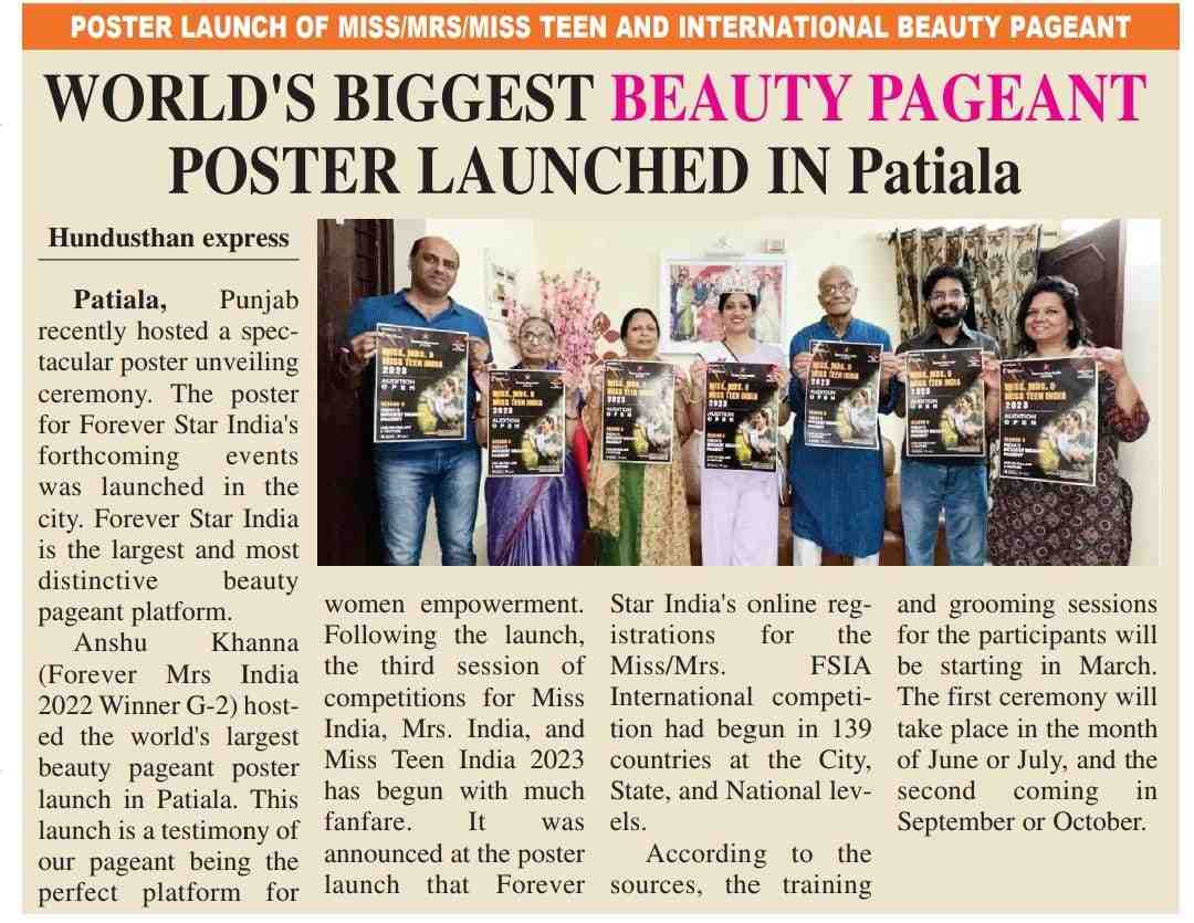 Poster Launch of Forever Miss Teen India 2023