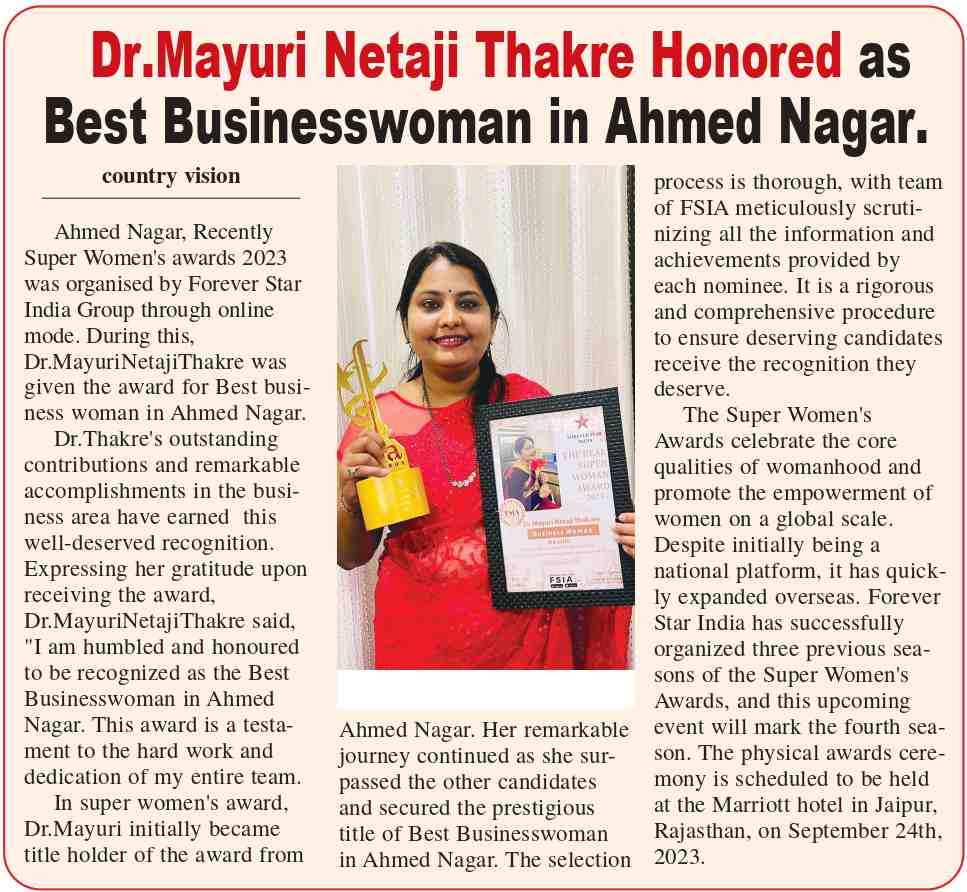 Dr Mayuri Netaji Thakre