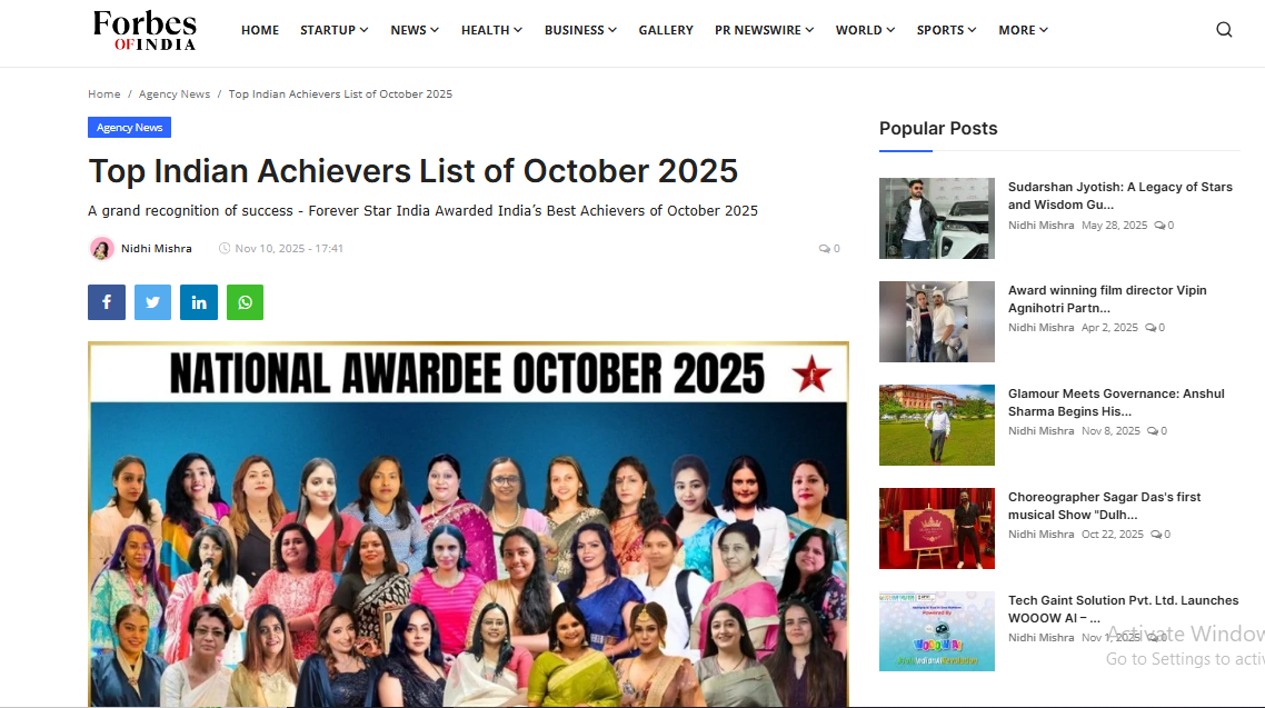 Top Indian Achievers List of October 2025