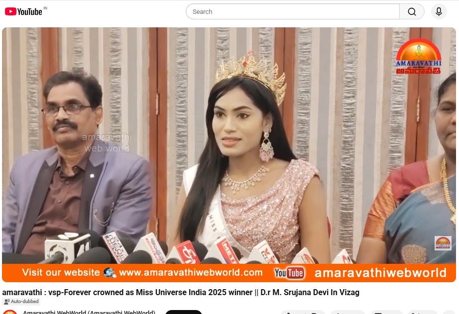 Forever crowned as Miss Universe India 2025 D.r M. Srujana Devi