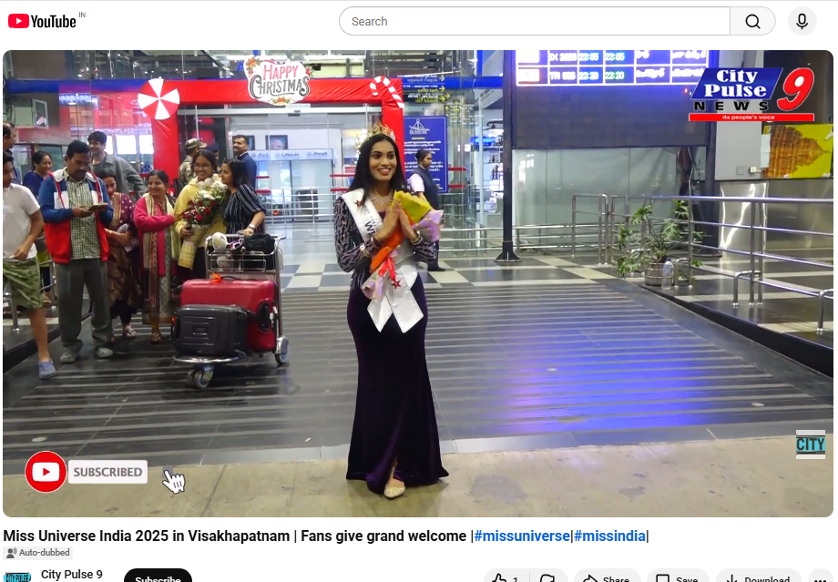 Miss Universe India 2025 in Visakhapatnam | Fans give grand welcome to Dr Srujana Devi