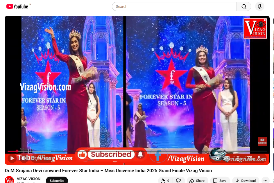Dr. M Srujana Devi crowned Miss Forever Universe India 2025