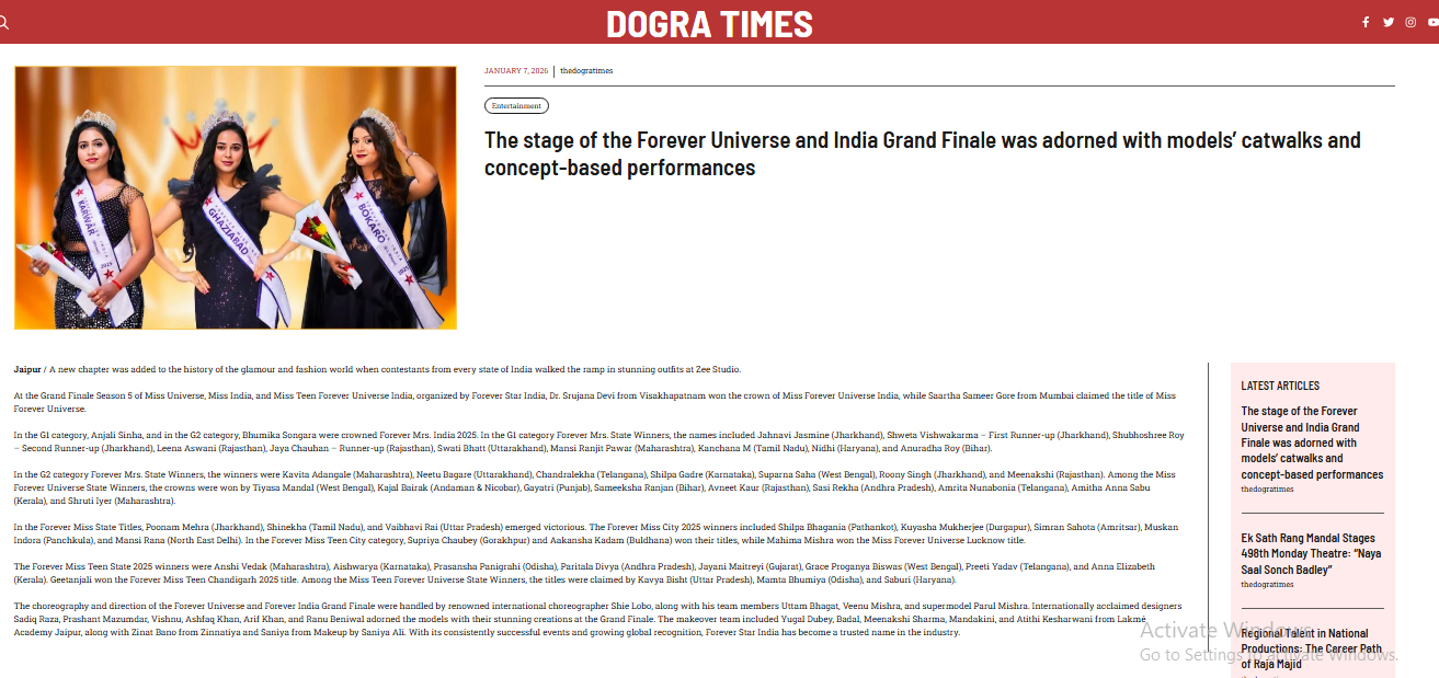 The stage of the Forever Universe and India Grand Finale was adorned with models’ catwalks and concept-based performances