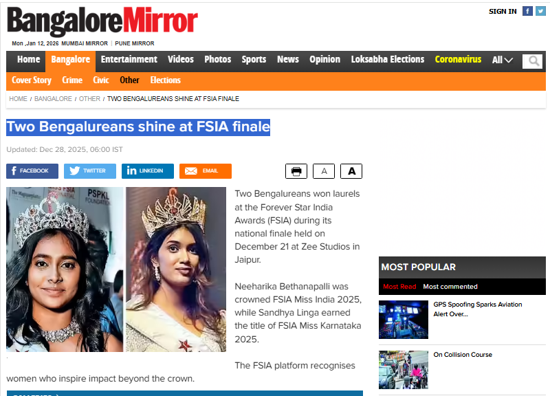 Two Bengalureans shine at FSIA finale