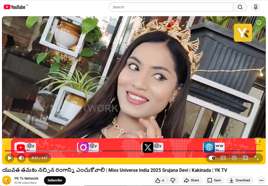 Miss Universe India 2025 Srujana Devi